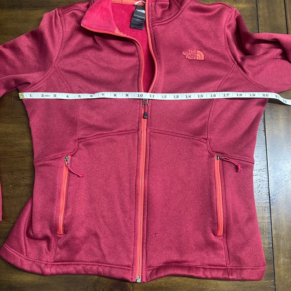 The North Face Agave Full Zip‎ Fleece Jacket Womens Large Pink Heather Mock Neck - Picture 8 of 10
